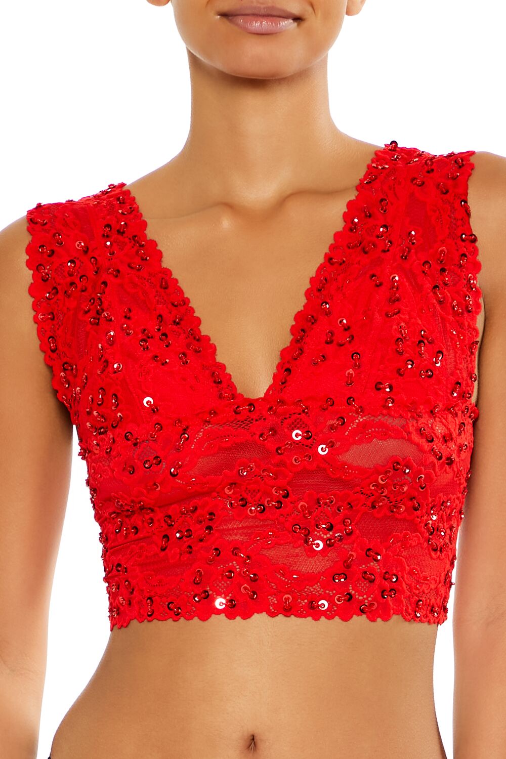 Sequin Lace Lingerie Crop Top | Forever 21 Womens