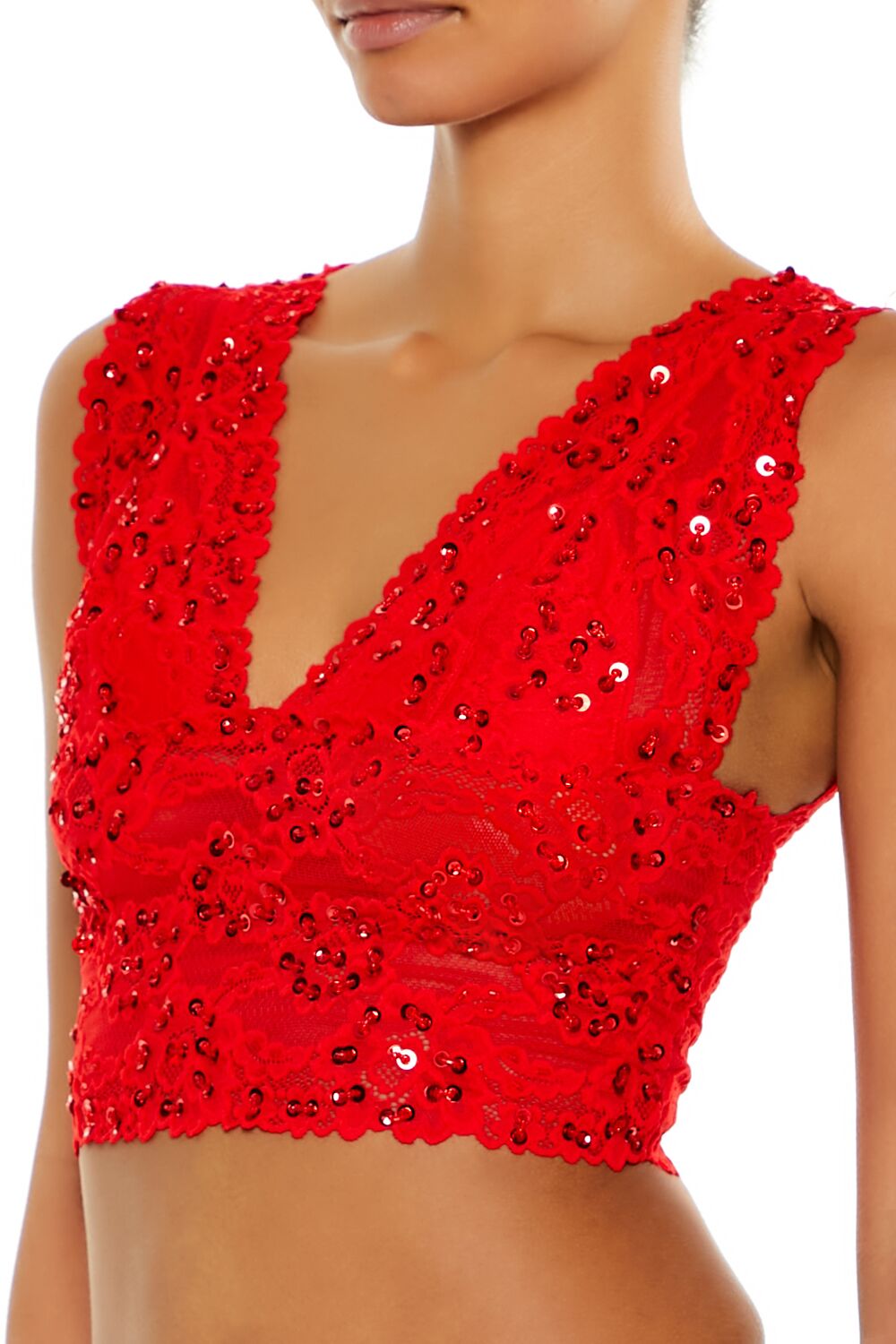 Sequin Lace Lingerie Crop Top | Forever 21 Womens