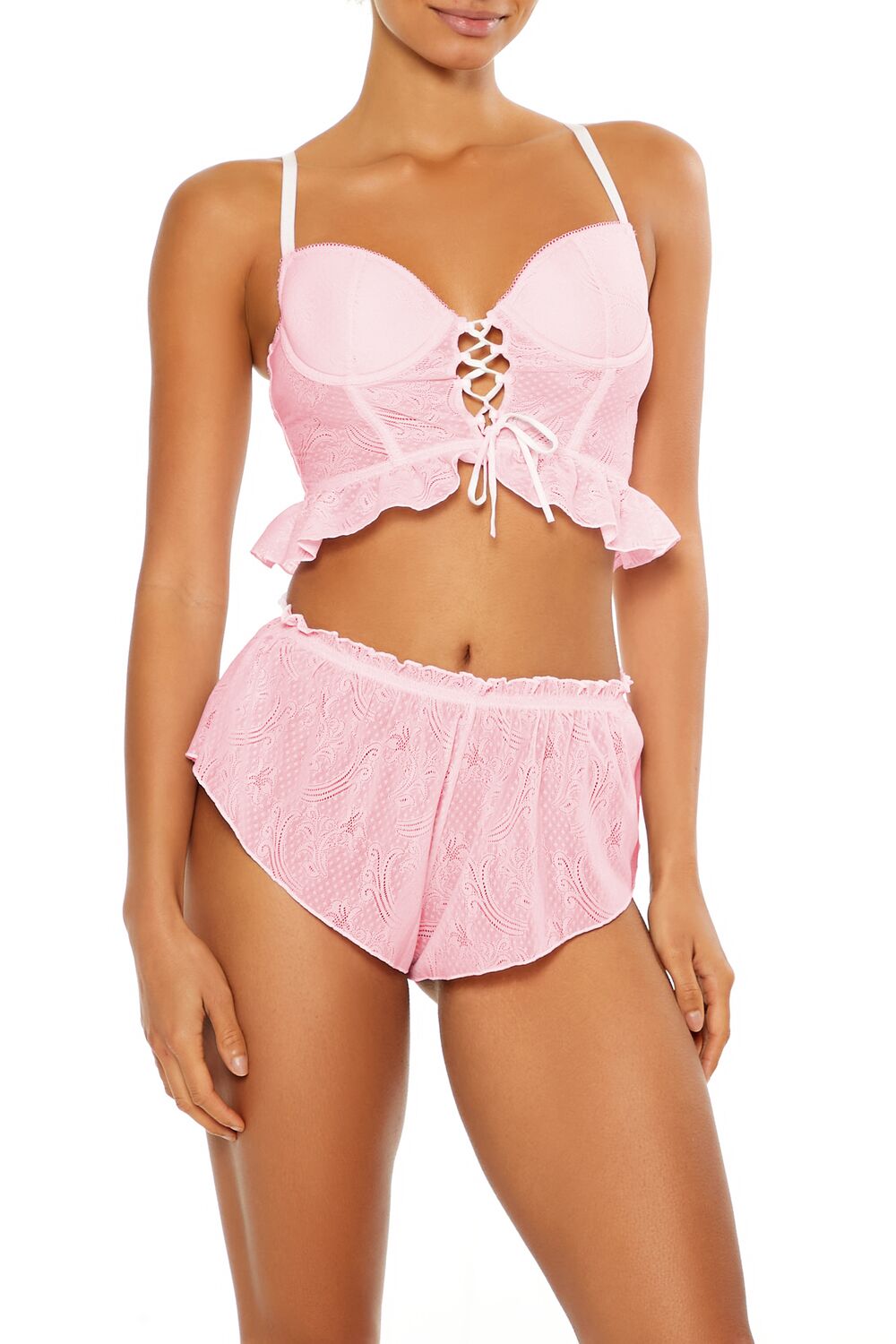 Ruffle Lace-Up Lingerie Corset Cami | Forever 21 Womens
