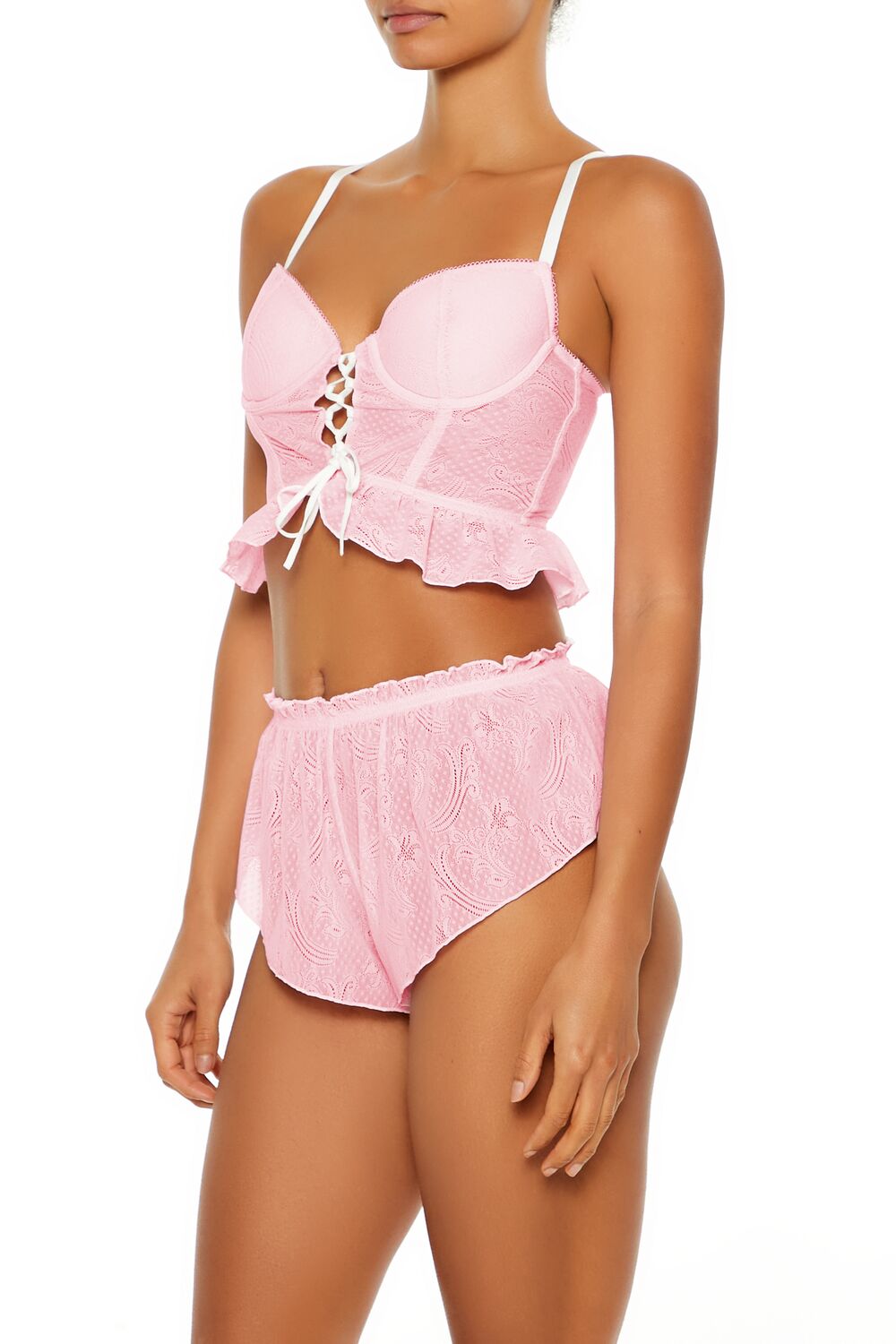 Ruffle Lace-Up Lingerie Corset Cami | Forever 21 Womens