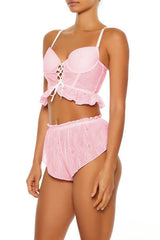 Ruffle Lace-Up Lingerie Corset Cami | Forever 21 Womens