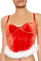 Velvet Santa Lingerie Corset Cami | Forever 21 Womens