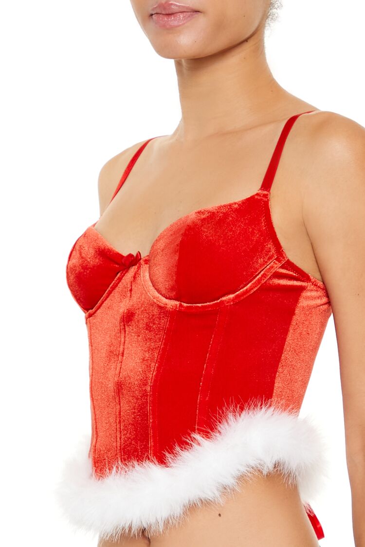 Velvet Santa Lingerie Corset Cami | Forever 21 Womens