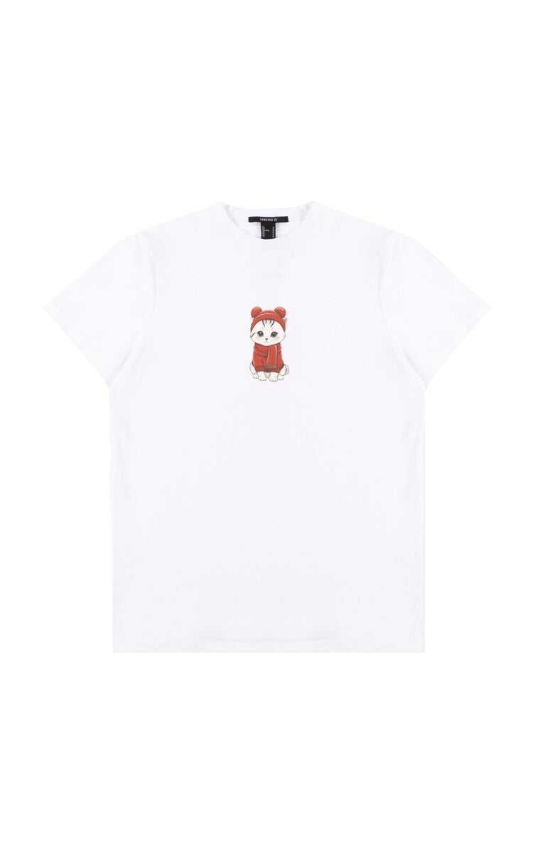 Cat Graphic Tee & Plaid Shorts Pajama Set | Forever 21 Womens