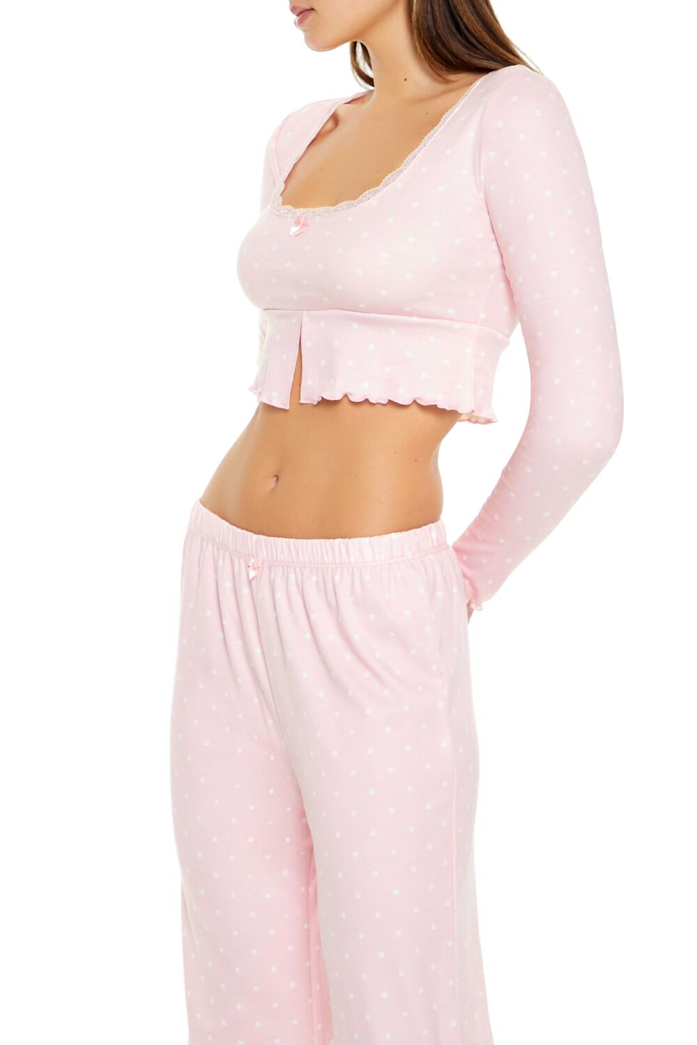 Polka Dot Bow Pajama Crop Top | Forever 21 Womens
