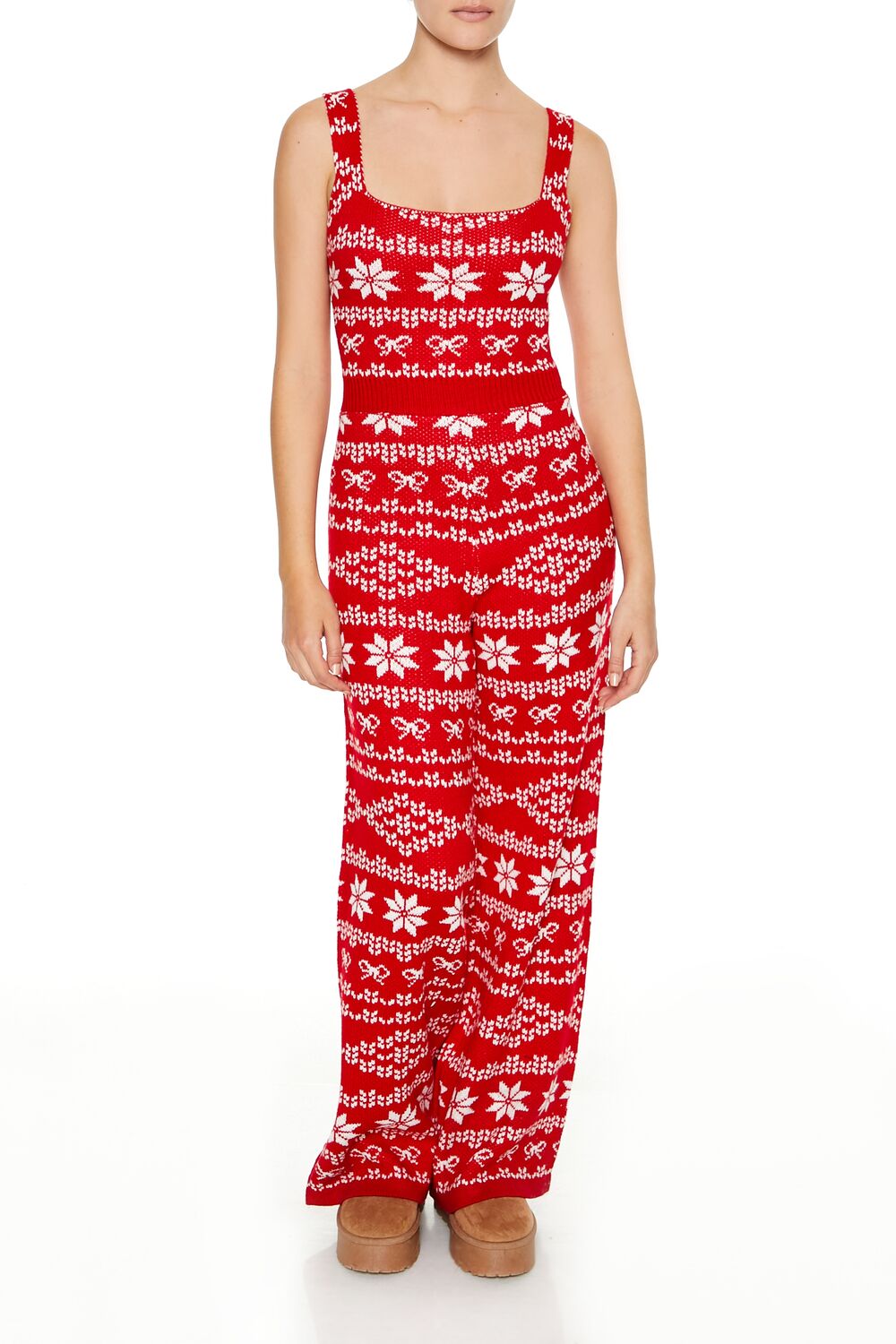 Fair Isle Sweater-Knit Jumpsuit | Forever 21 Womens
