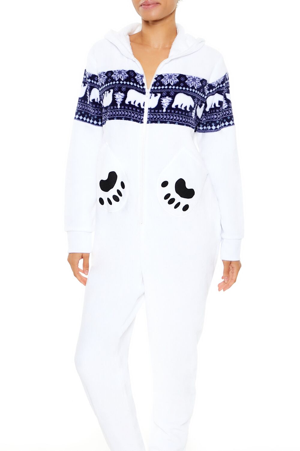 Hooded Polar Bear Jumpsuit | Forever 21 Womens