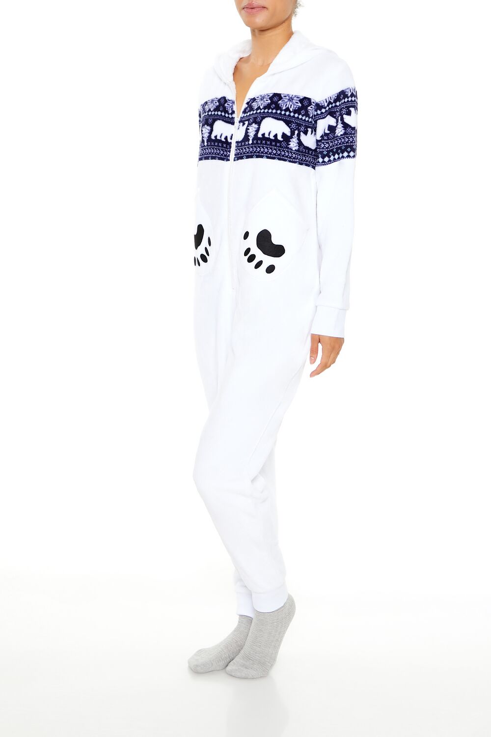 Hooded Polar Bear Jumpsuit | Forever 21 Womens