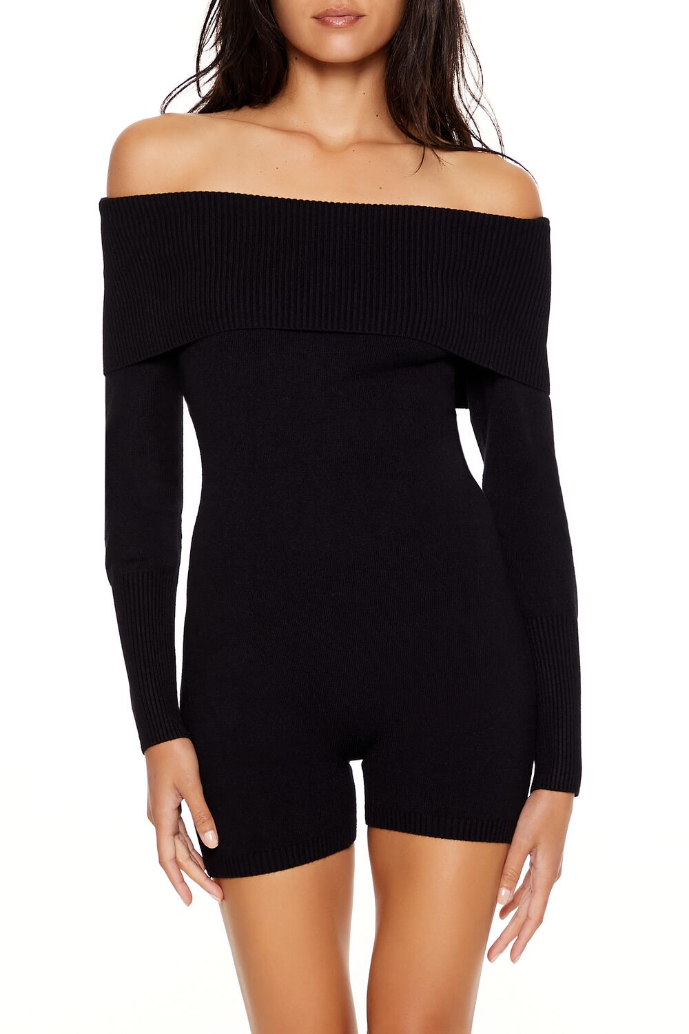 Sweater-Knit Off-the-Shoulder Romper | Forever 21 Womens
