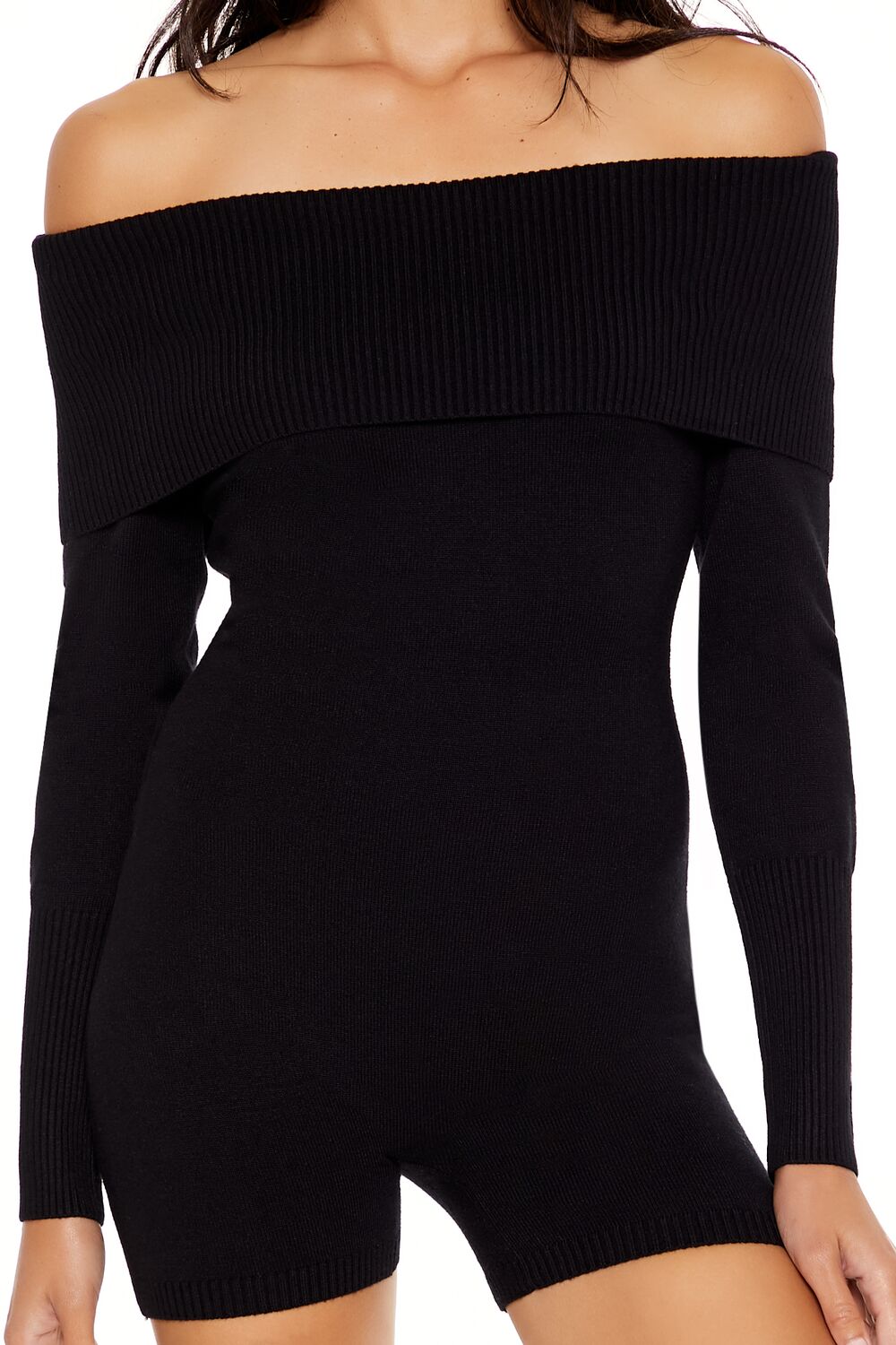 Sweater-Knit Off-the-Shoulder Romper | Forever 21 Womens