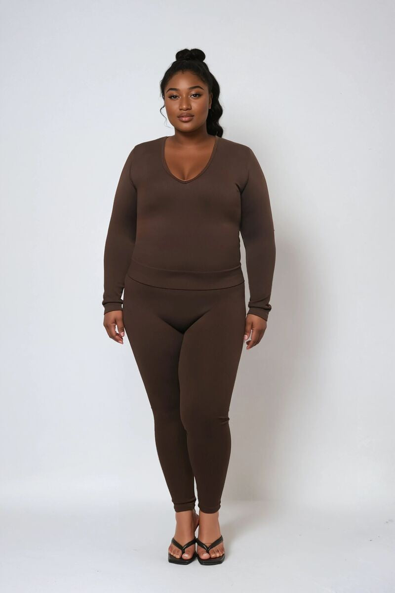 Plus Size Seamless Long-Sleeve Top & Leggings Set | Forever 21 Womens