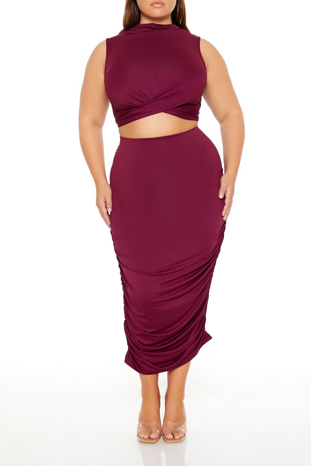 Plus Size Ruched Crop Top & Skirt Set | Forever 21 Womens