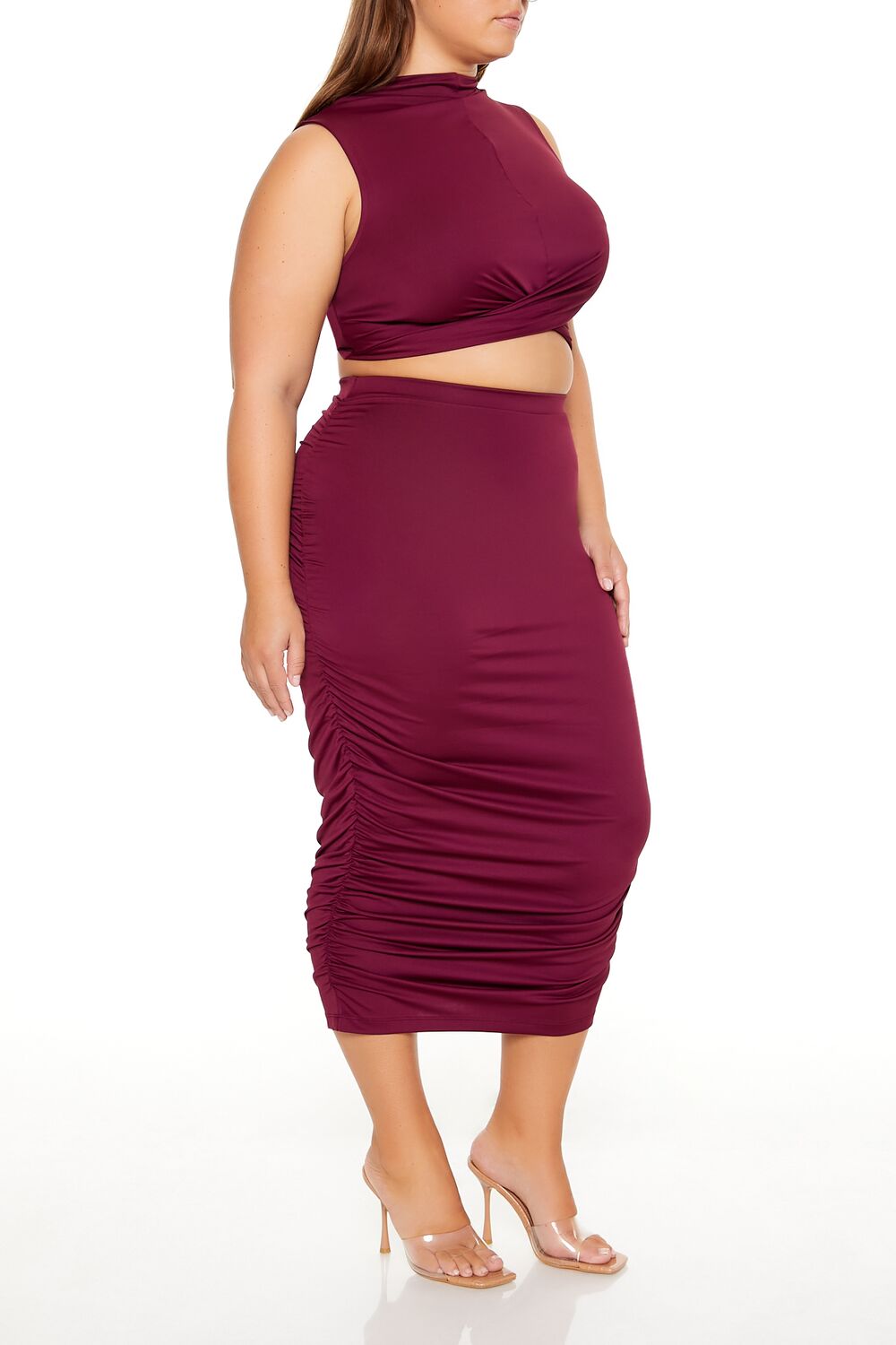 Plus Size Ruched Crop Top & Skirt Set | Forever 21 Womens