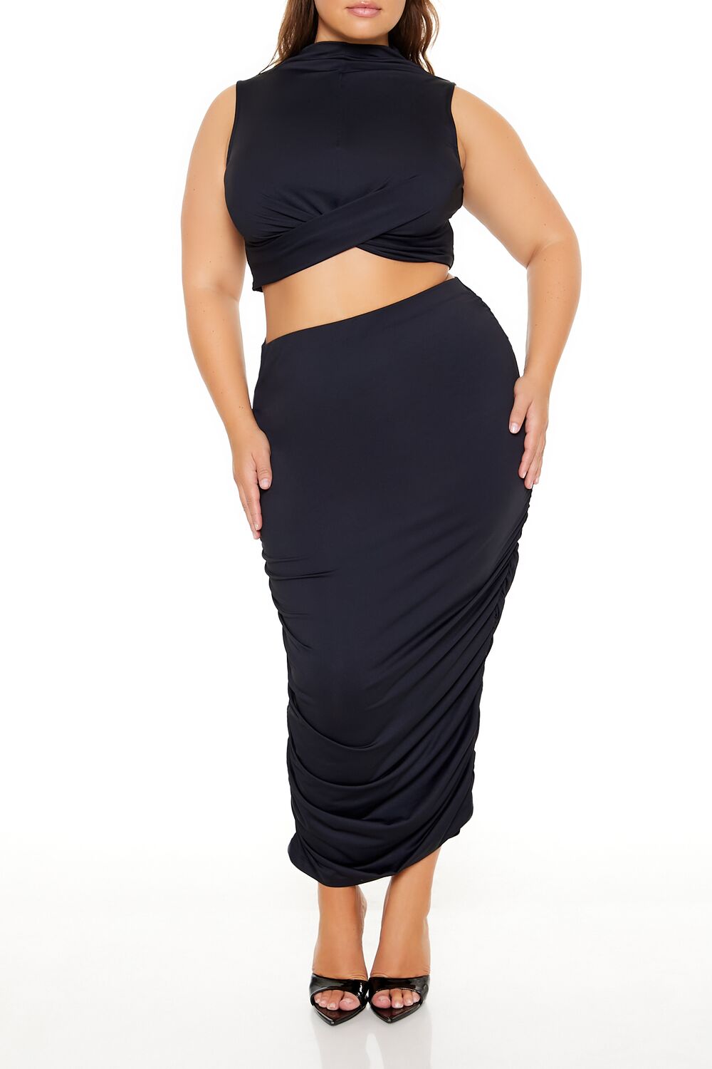 Plus Size Ruched Crop Top & Skirt Set | Forever 21 Womens