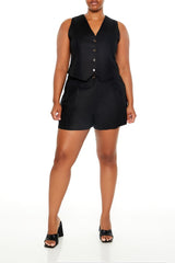Plus Size Linen-Blend Vest & Shorts Set | Forever 21 Womens