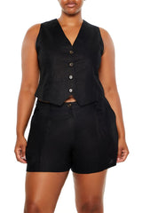 Plus Size Linen-Blend Vest & Shorts Set | Forever 21 Womens