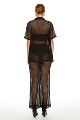 Sheer Crochet Shirt & Pants Set | Forever 21 Womens
