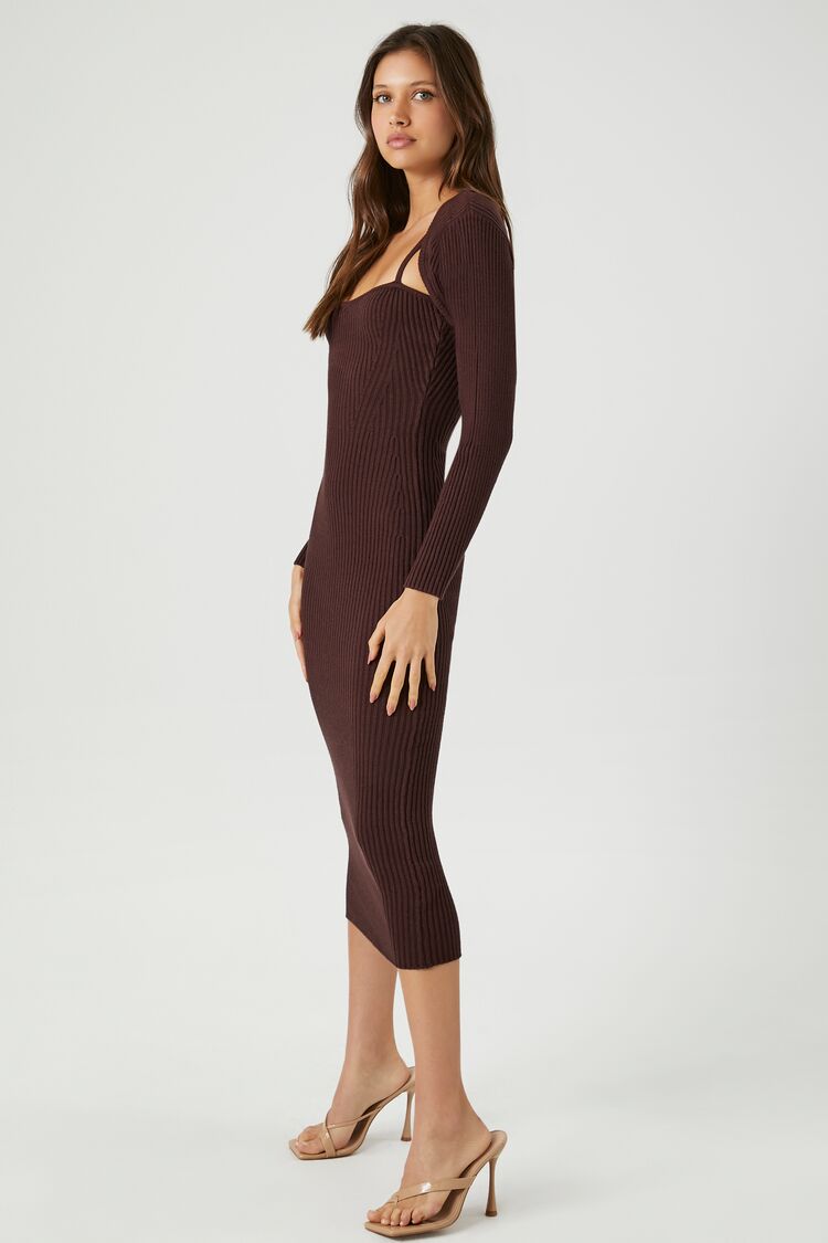Midi Dress & Shrug Sweater Set | Forever 21 Womens