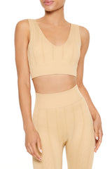 Seamless Cable Knit Sports Bra | Forever 21 Womens