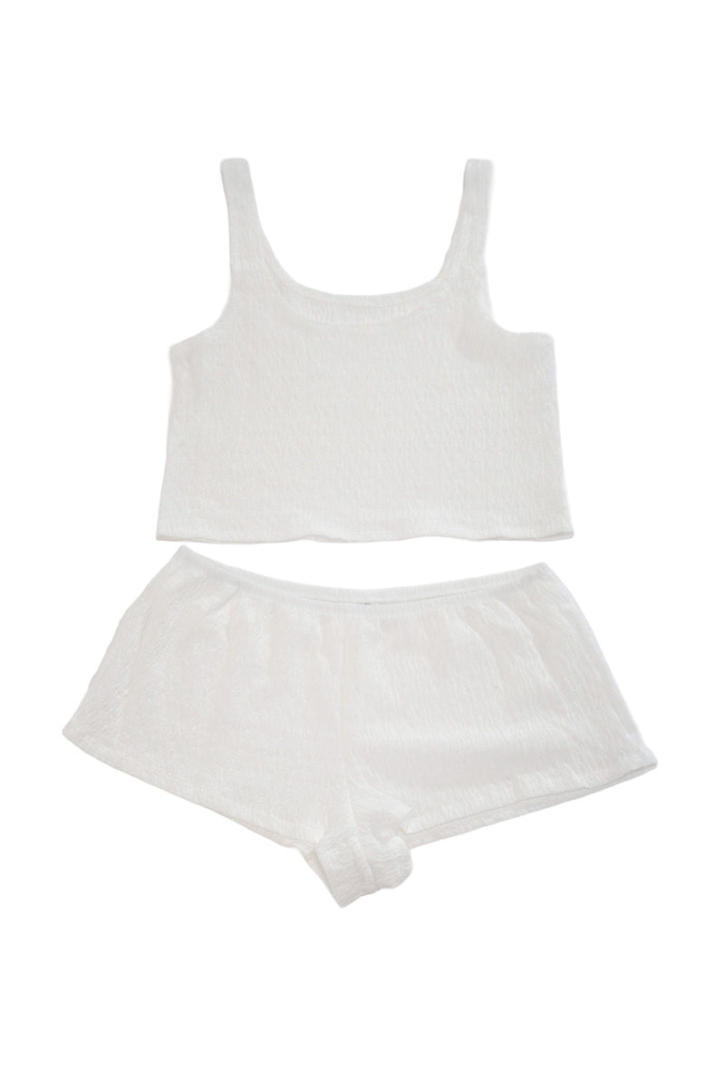 Textured Crop Top & Shorts Swim Cover-Up Set | Forever 21 Womens