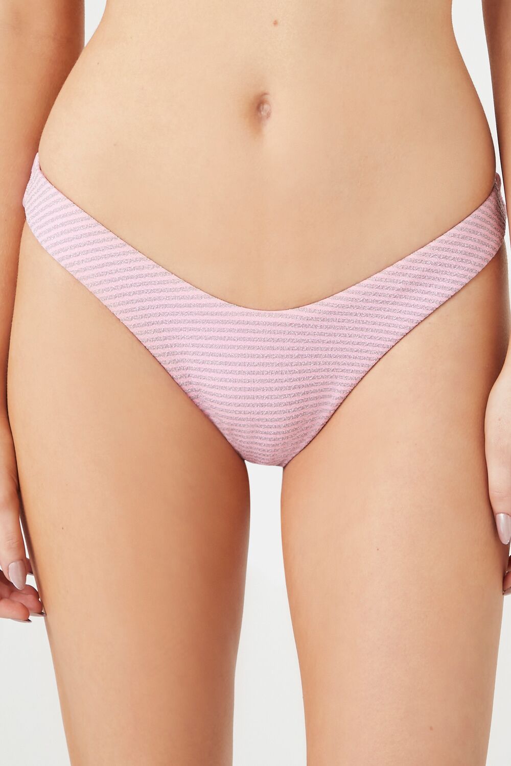 Shimmer Cheeky Striped Bikini Bottoms | Forever 21 Womens