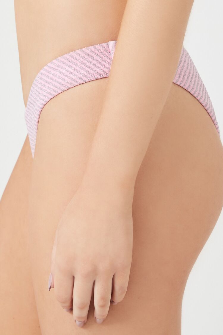 Shimmer Cheeky Striped Bikini Bottoms | Forever 21 Womens