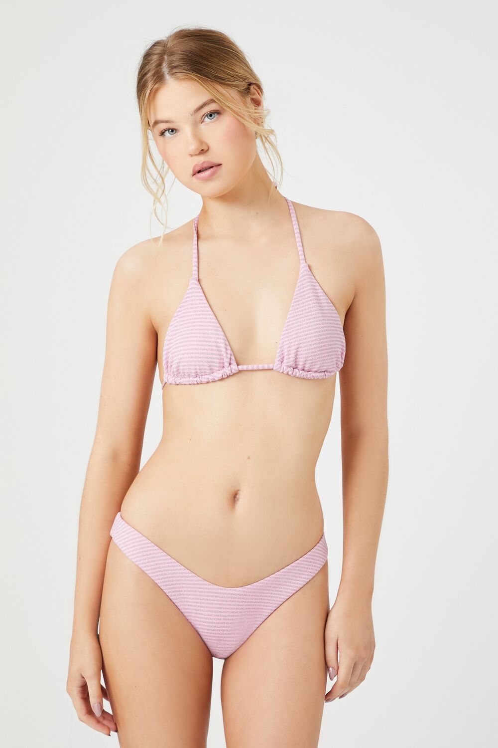 Shimmer Cheeky Striped Bikini Bottoms | Forever 21 Womens