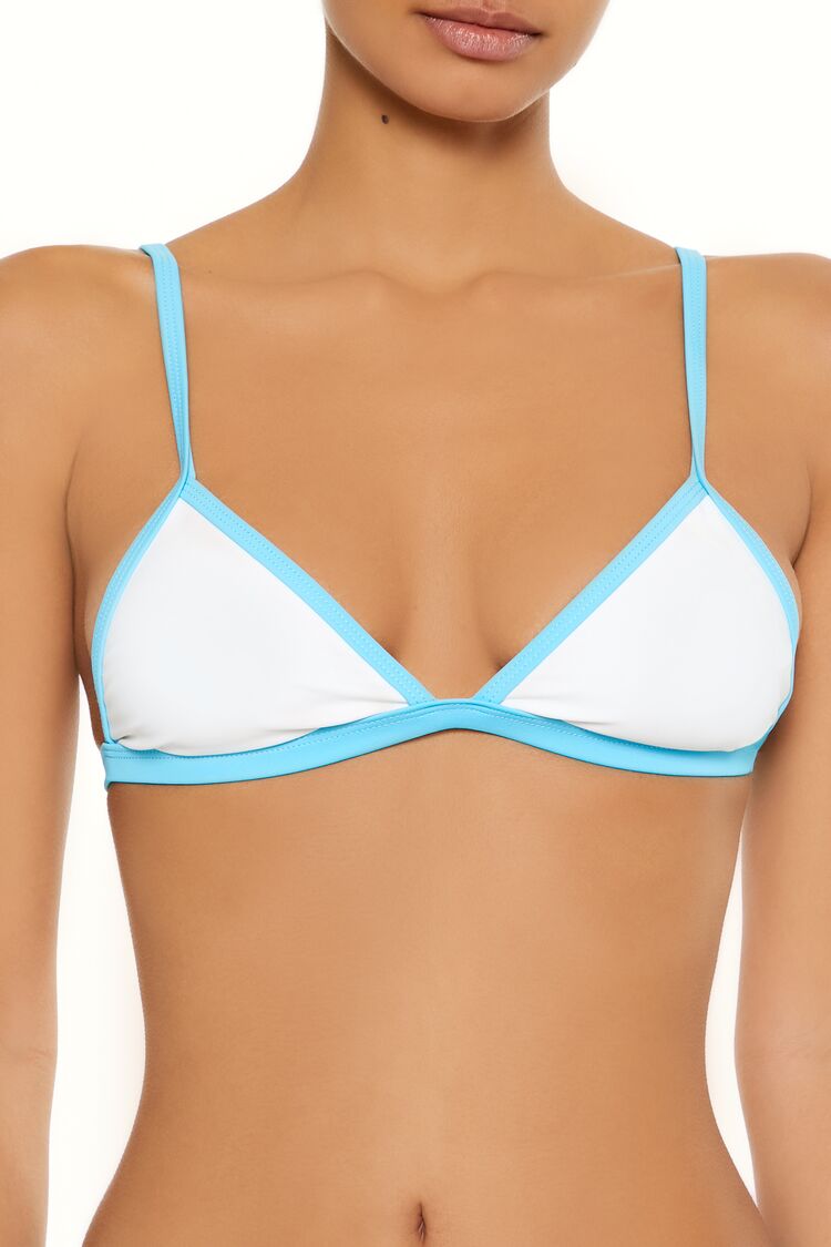 Essentials Contrast Binded Triangle Bikini Top | Forever 21 Womens