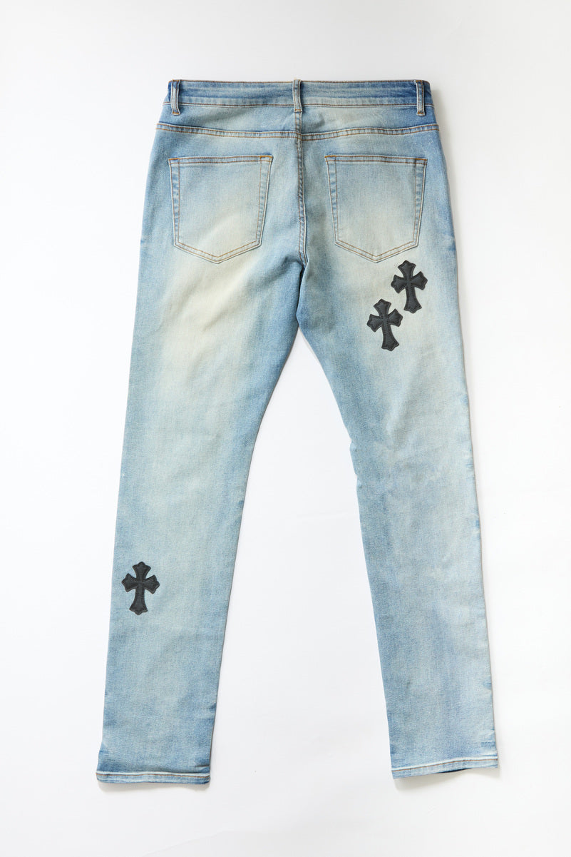 F21 Mens Cross Embroidered Skinny Jeans | Forever 21 Mens