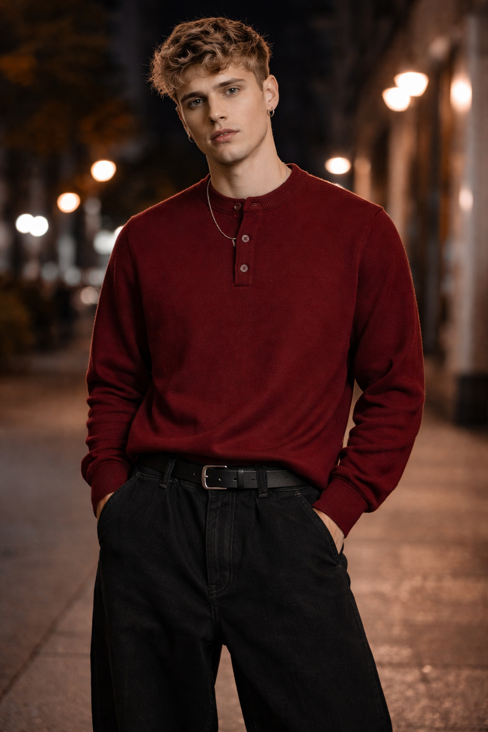 Long-Sleeve Henley Sweater | Forever 21 Mens