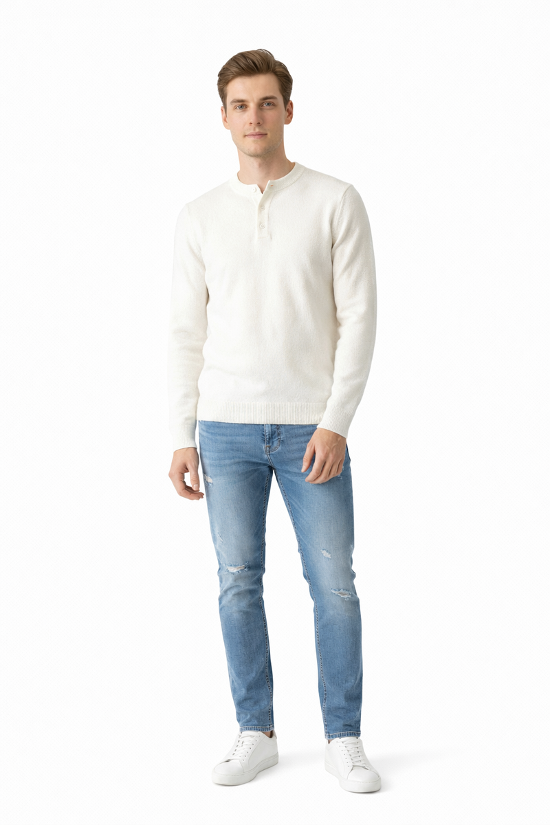 Long-Sleeve Henley Sweater | Forever 21 Mens