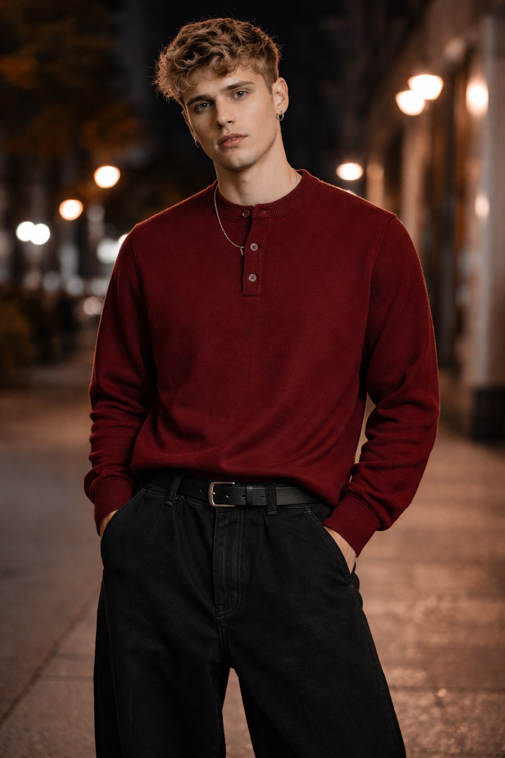 Long-Sleeve Henley Sweater | Forever 21 Mens