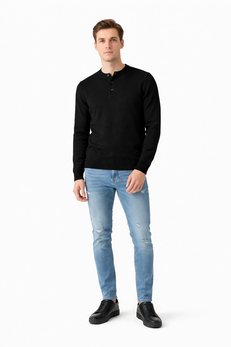 Long-Sleeve Henley Sweater | Forever 21 Mens