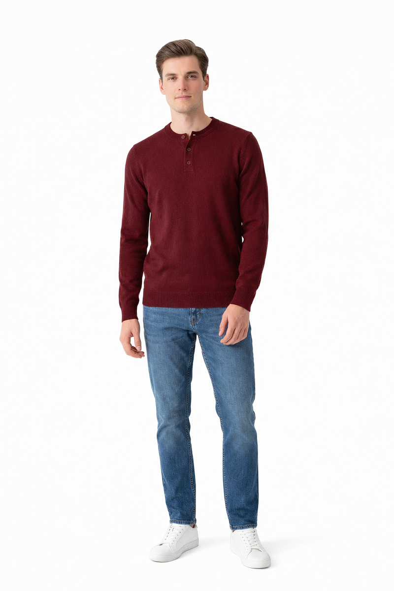 Long-Sleeve Henley Sweater | Forever 21 Mens