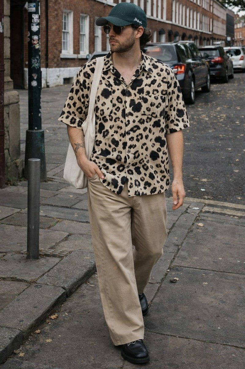 Leopard Print Button-Front Shirt | Forever 21 Mens