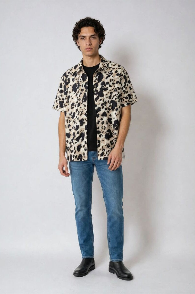 Leopard Print Button-Front Shirt | Forever 21 Mens