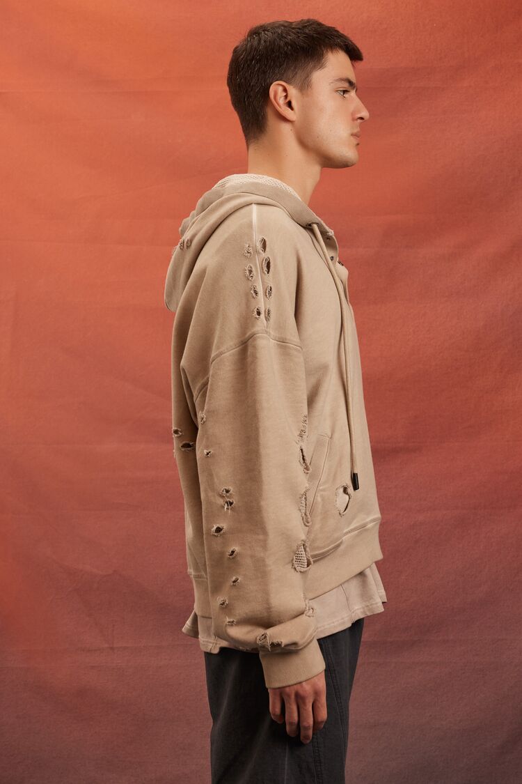 Unisex Rebel Moon Distressed Hoodie | Forever 21 Mens