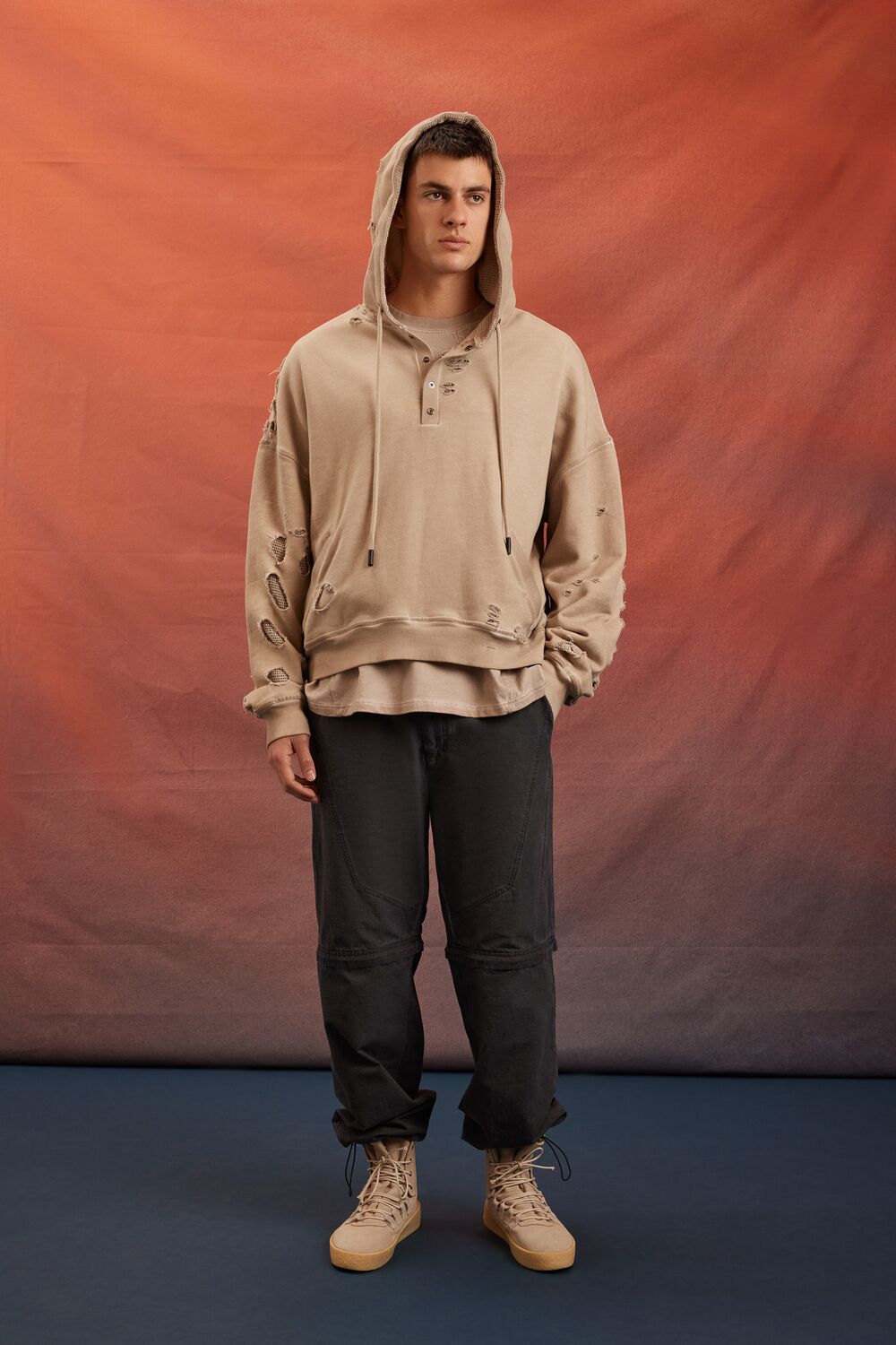Unisex Rebel Moon Distressed Hoodie | Forever 21 Mens