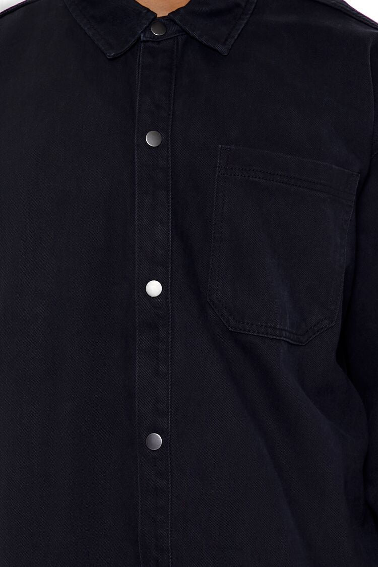 Cotton Curved-Hem Shirt | Forever 21 Mens