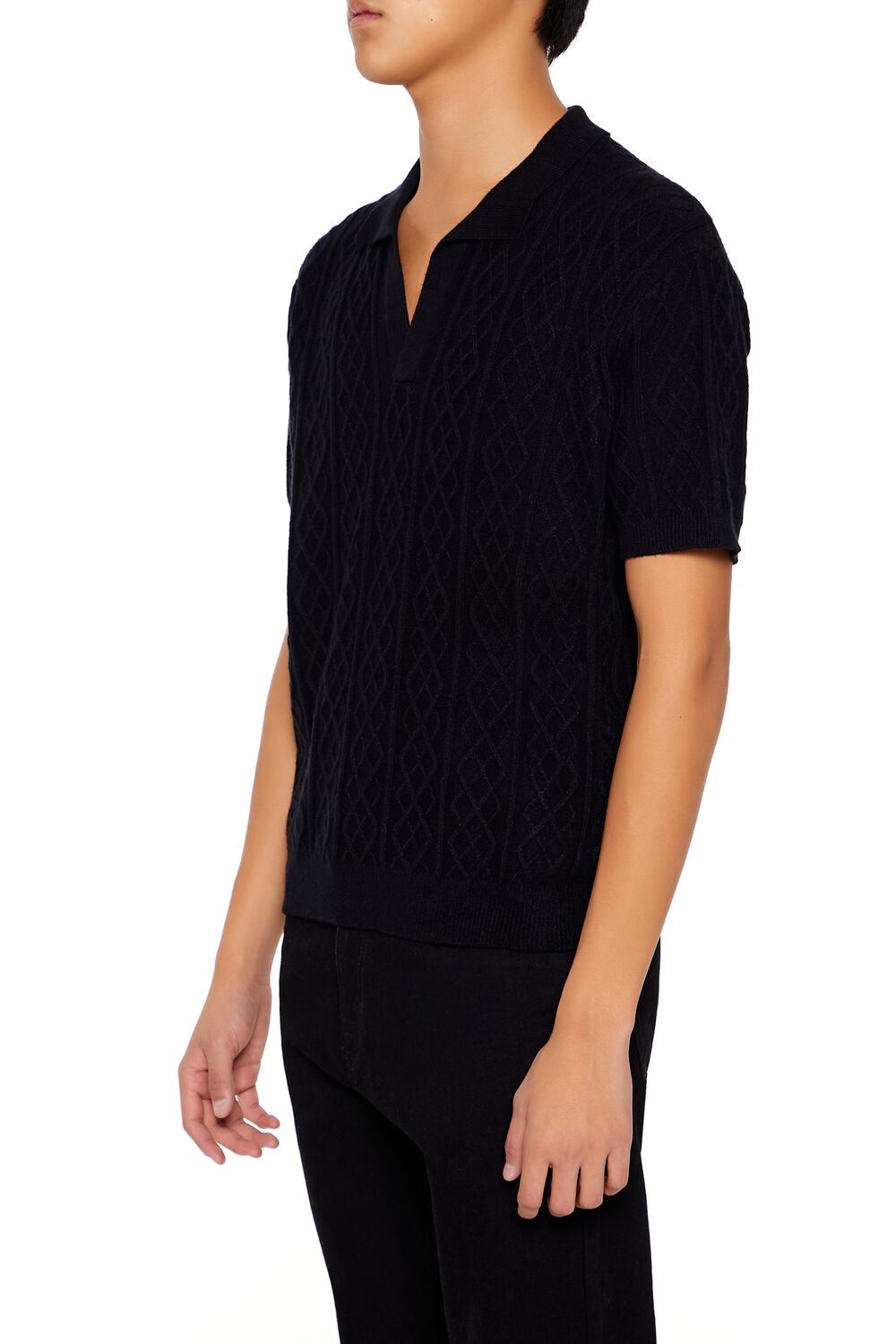 Geo Sweater-Knit Polo Shirt | Forever 21 Mens