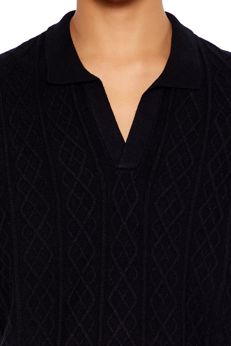 Geo Sweater-Knit Polo Shirt | Forever 21 Mens