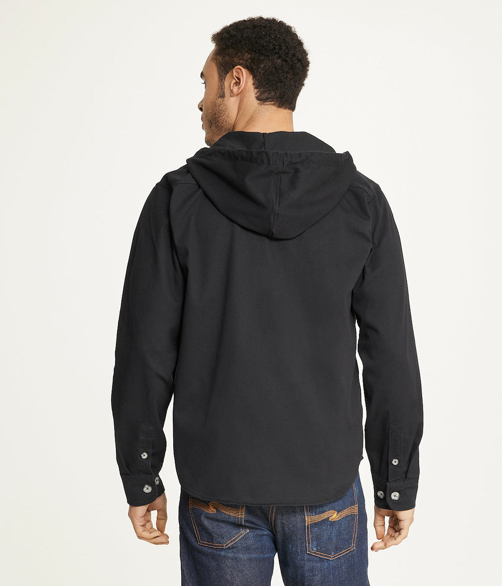 Mens's Long Sleeve Hooded Shirt Jacket: Stretch Twill | Forever 21 Mens