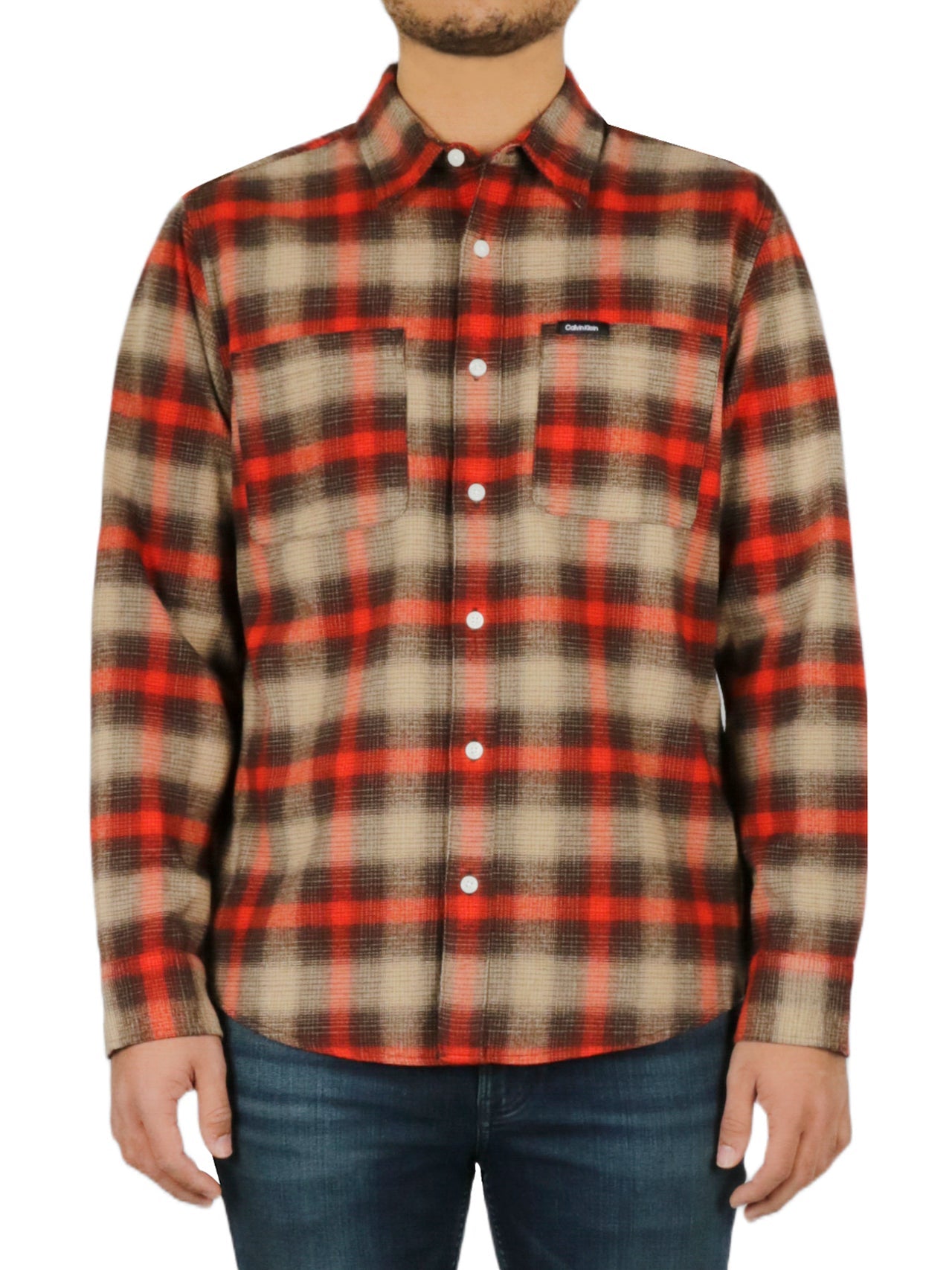 Long Sleeves Linear Ombre Flannel Shirt | Forever 21 Mens