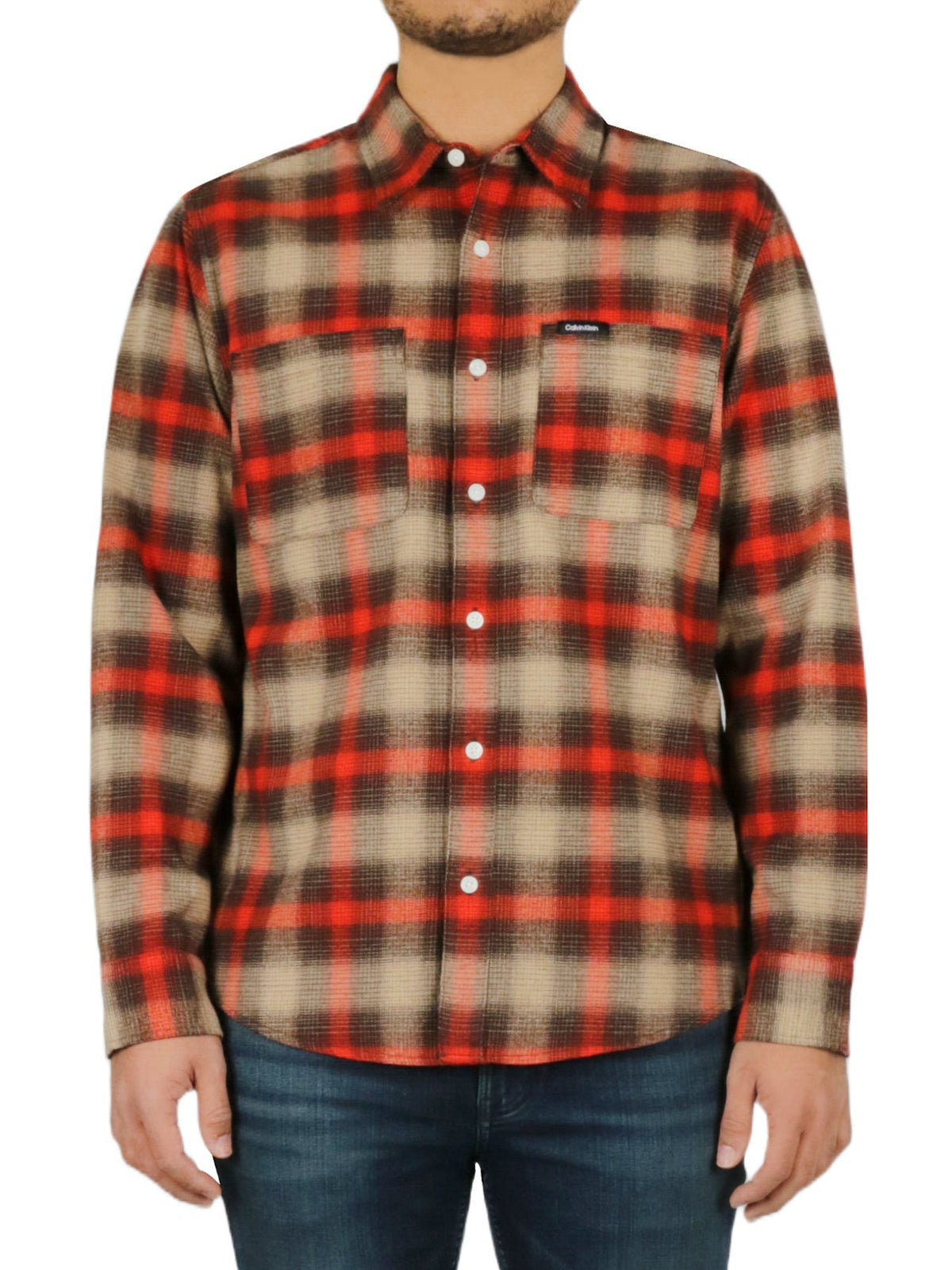 Long Sleeves Linear Ombre Flannel Shirt | Forever 21 Mens