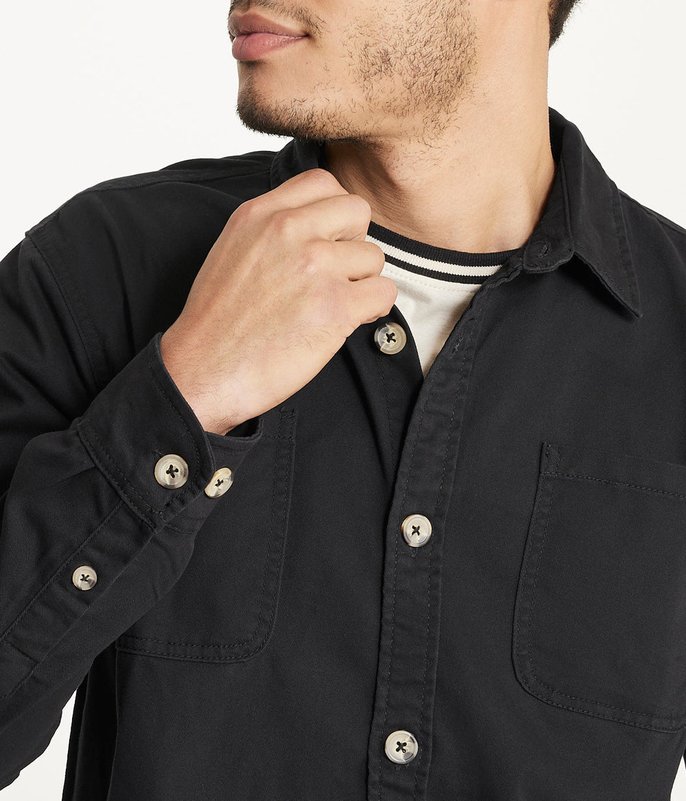 Mens's Long Sleeve Shirt Jacket Stretch Twill | Forever 21 Mens