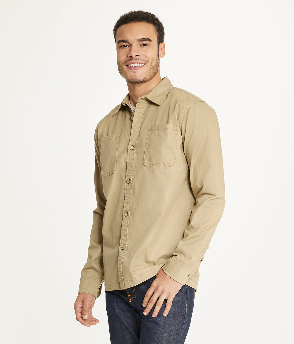 Mens's Long Sleeve Shirt Jacket Stretch Twill | Forever 21 Mens