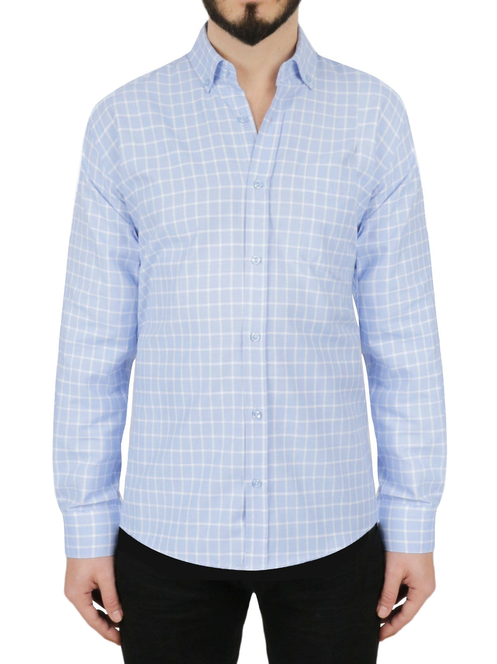 Mens's Regular Shirt Blue Check Design 2 | Forever 21 Mens