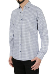 Windowpane Checkered Dress Shirt in Grey | Forever 21 Mens