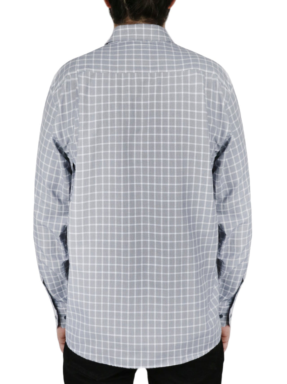 Windowpane Checkered Dress Shirt in Grey | Forever 21 Mens