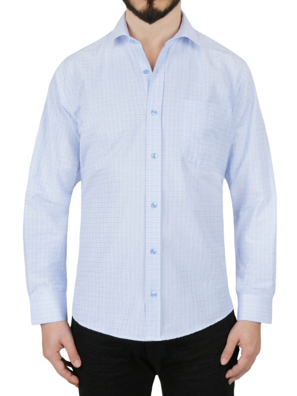 Windowpane Checkered Dress Shirt in Grey | Forever 21 Mens